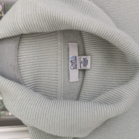 Women's 2X Plus Mint Green Soft Cozy Fall Winter Sweater - Picture 2 of 4